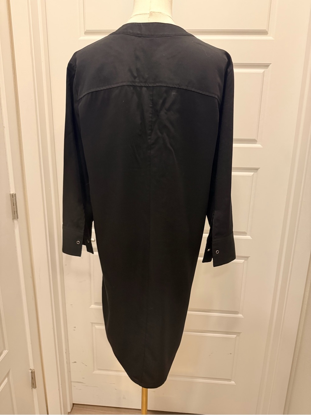 Theory Classic Black Lace-Up Long Sleeve Dress - Picture 8 of 9